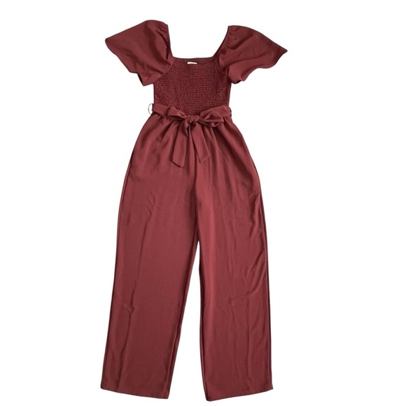 Maurices Smocked Flutter Sleeve Jumpsuit Women’s Size XS Belted - Picture 2 of 9